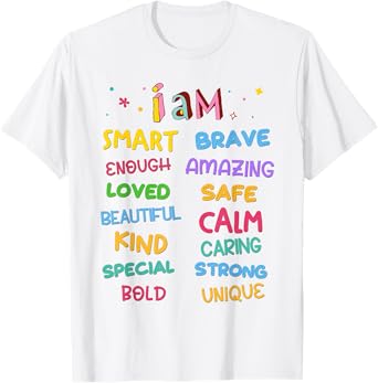 I Am Daily Affirmation Colorful Christian Kids Toddler Girls T-Shirt