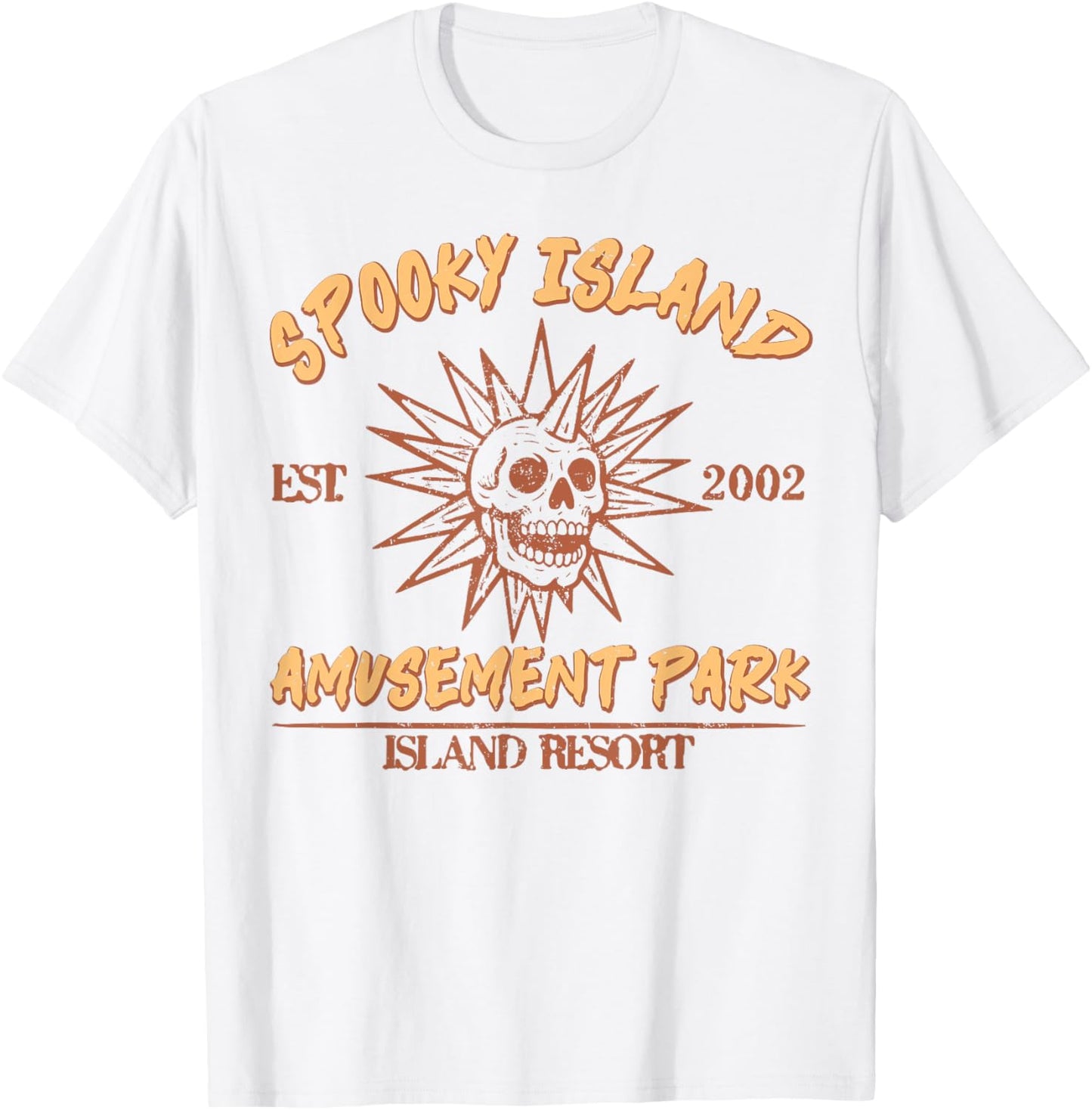 Spooky Island Retro Halloween Skull 90s Halloween Summerween T-Shirt