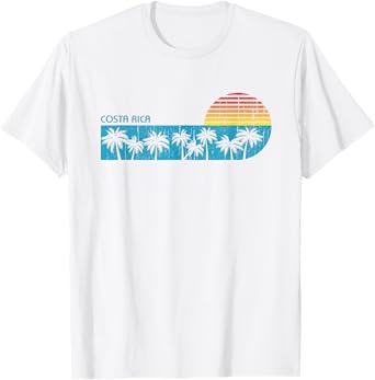 Costa Rica Vacation Palm Tree Retro Throwback Souvenir T-Shirt