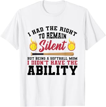 I Had The Right To Remain But Being A Softball Mom Funny T-Shirt