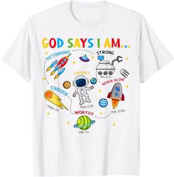 Cute God Says I Am Outer Space Christian Jesus Boy Toddler T-Shirt