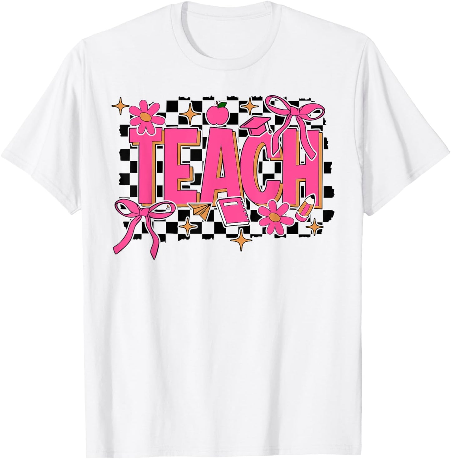 Coquette Bow Teacher Back To School Life Student Kid Happy First Day Tee by TeeBrew