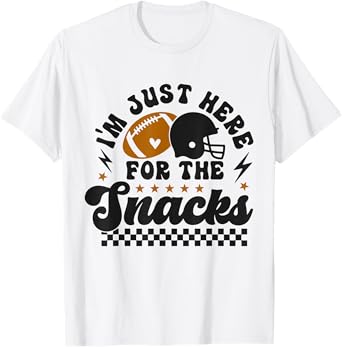 Retro I'm Just Here for The Snacks Cute Football Toddler Kid T-Shirt