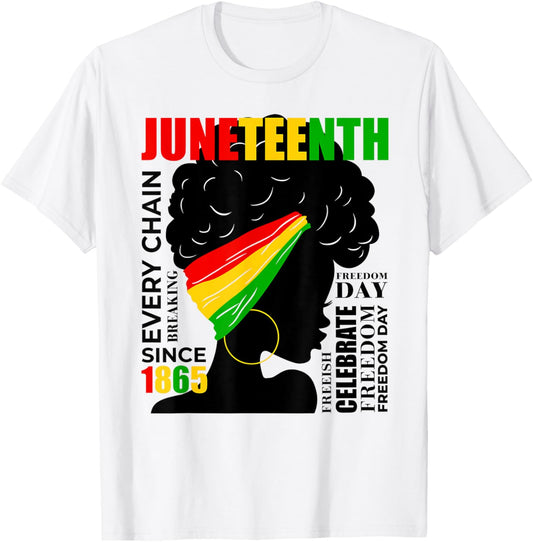 Juneteenth 1865 Afri Freedon Breaking Chains Freeish Roots T-Shirt
