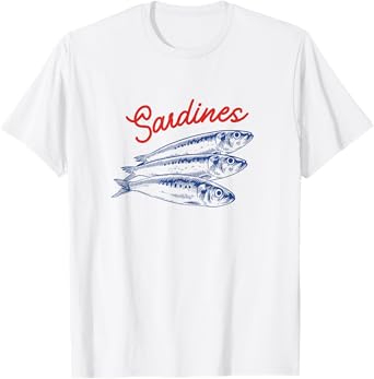 Les sardines fisherman aesthetic coastal sardine fish T-Shirt