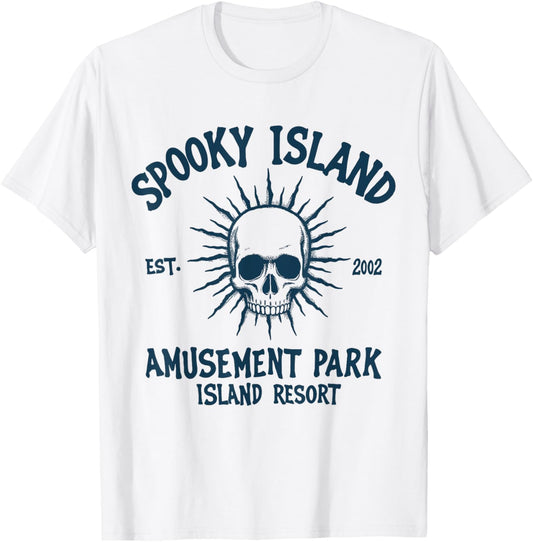 Vintage Spooky Island Amusement Park Island Men Women T-Shirt
