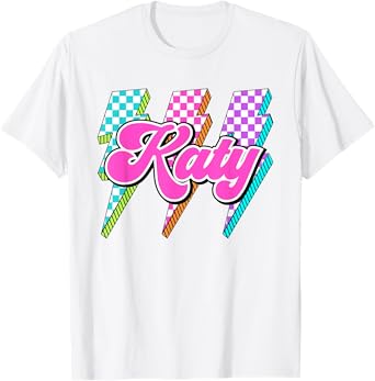 Katy Checkered I Love Katy 80's Vintage T-Shirt