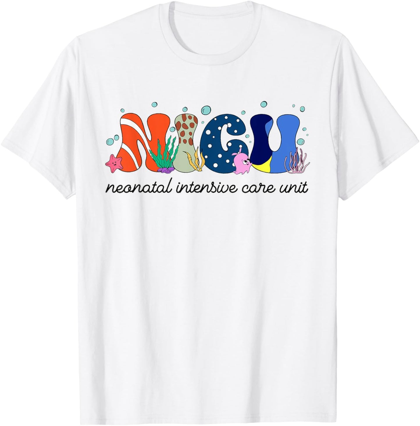 NICU Nurse Sea Animal Neonatal Intensive Care Unit Nursing T-Shirt