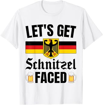 Oktoberfest Drinking Team Let's Get Schnitzel Faced T-Shirt