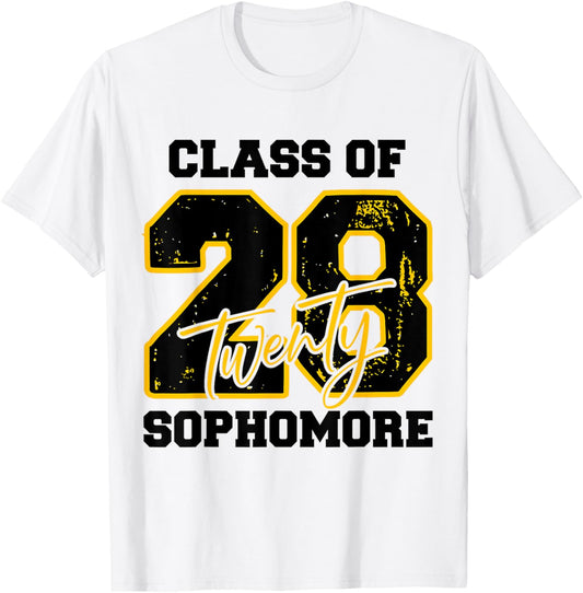 Class Of 2028 Sophomore High School Back 2 School 10th Grade Tee by TeeBrew