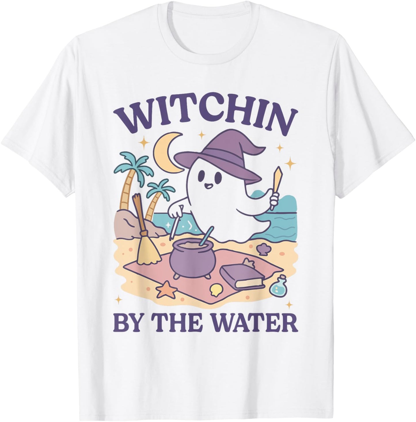 Summerween Beach Halloween Ghost T-Shirt