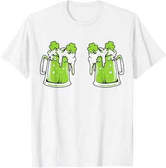 Funny St Patricks Day Drinking Irish Shamrock Green Beer Mug T-Shirt