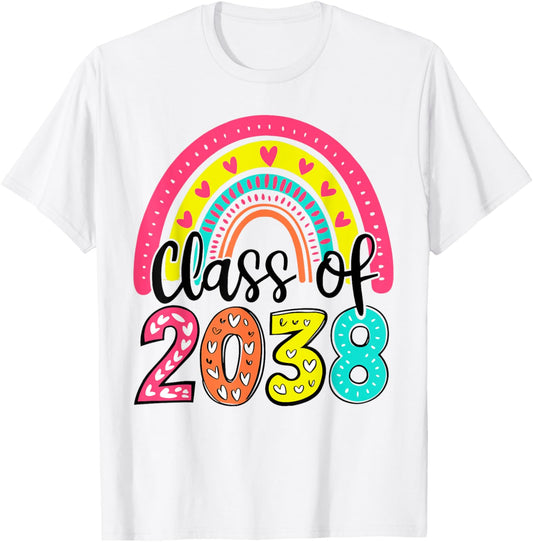 Class Of 2038 Grow With Me First Day School Graduation Tee by TeeBrew