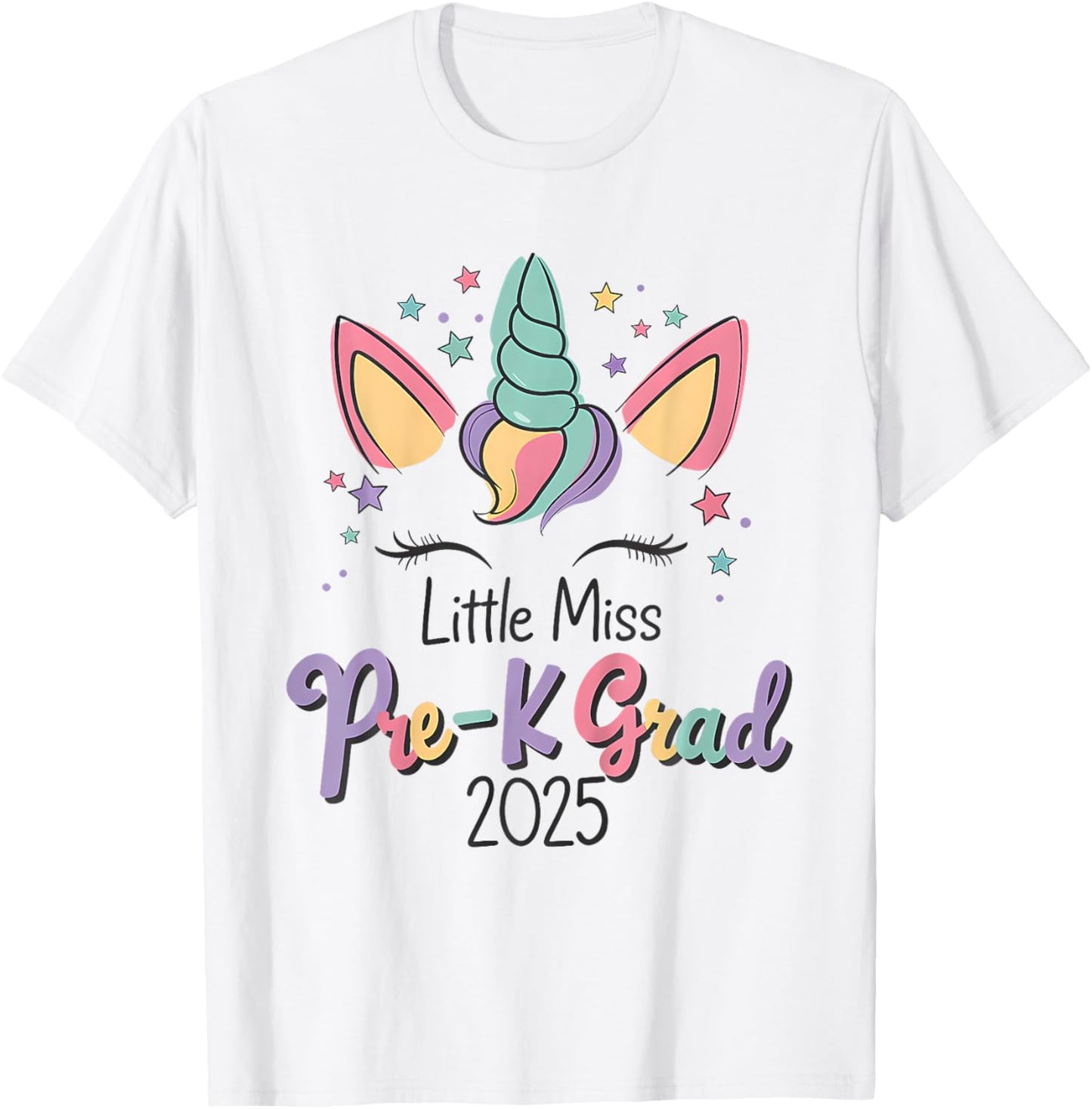 Little Miss Pre-K Grad Preschool Prek Graduation 2025 T-Shirt