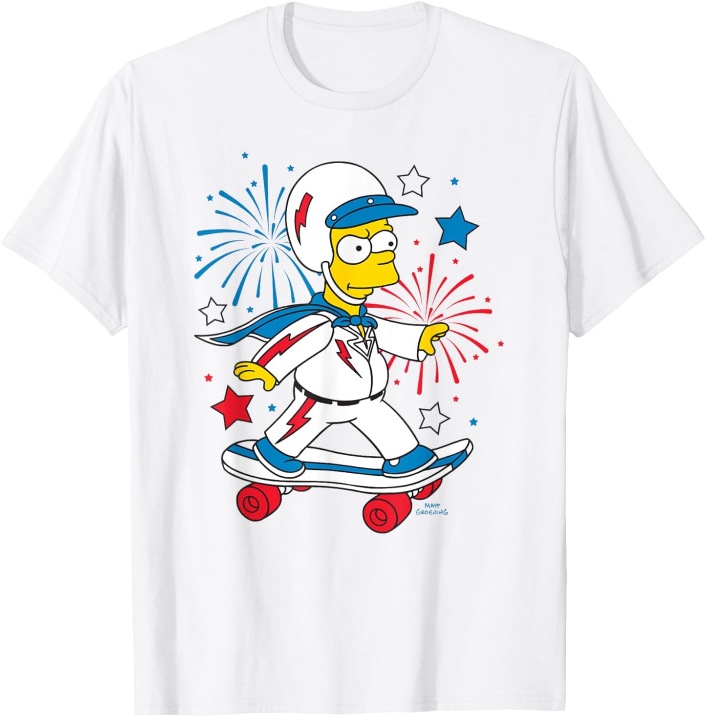 The Simpsons 4th Of July Bart American Stunt performer Logo T-Shirt