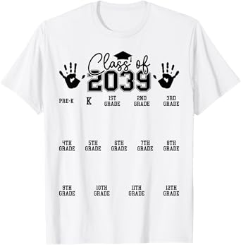 Class of 2039 Grow with Me Pre-K 12th Grade 2039 Graduation T-Shirt