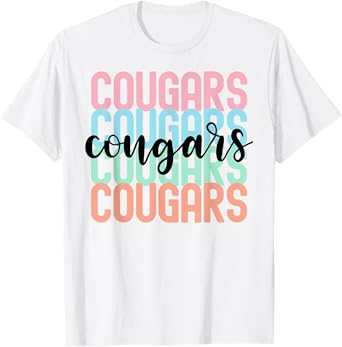 Cougars Team Mascot School Spirit Game Night T-Shirt