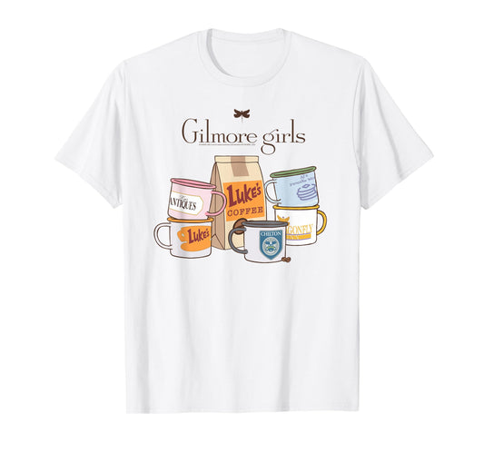 Gilmore Girls Coffee and Mugs with Logo TV Show T-Shirt