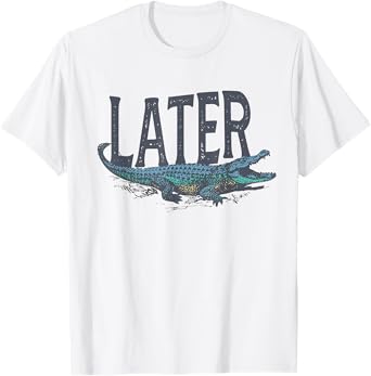 Vintage 90s Retro Distressed Later Gator Funny Alligator T-Shirt