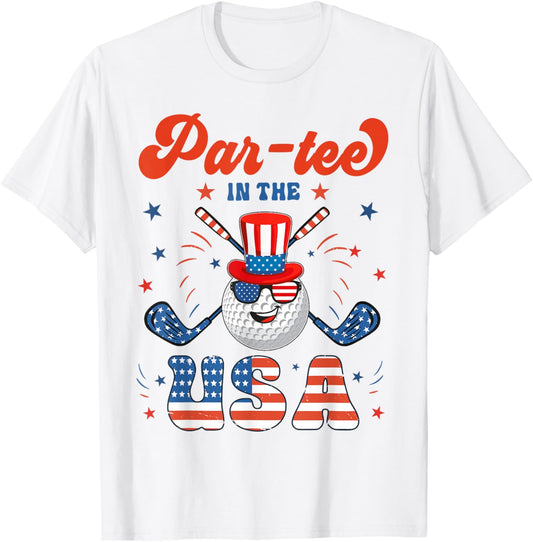 Par Tee In The Usa Patriotic Golf Golfer Golfing 4th Of July T-shirt