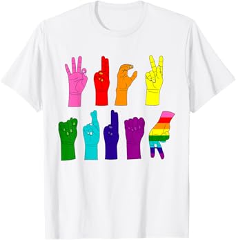 Anti-Trump ASL Sign Language LGBTQ+ Protest T-Shirt