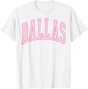 Dallas Vintage Preppy Varsity Pink Sports T-Shirt
