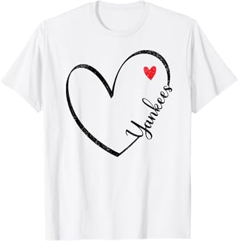 Yankees Heart Vintage Retro Men Women Boy Girl Kids T-Shirt