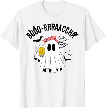 Booo Rrraaccha Ghost Spooky Halloween Beer Funny Drinking T-Shirt