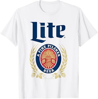 Coors Brewing Company Miller Lite A Fine Pilsner Beer Logo T-Shirt