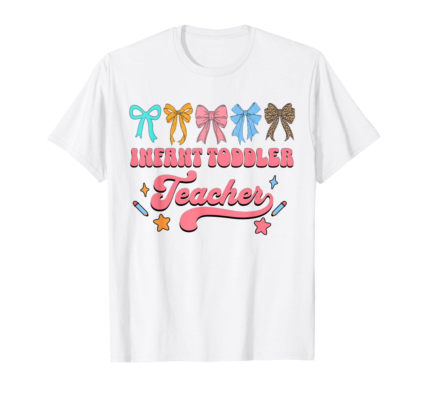 Infant Toddler Teacher Squad For Women Daycare Coquette Bow T-Shirt