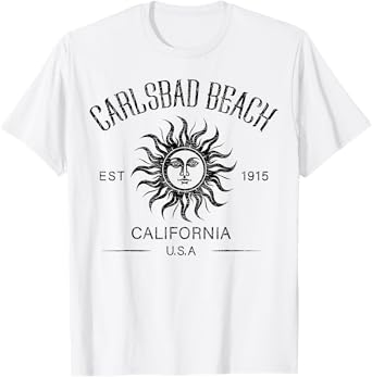 Summer Vacation Est 1915 California Carlsbad Beach Vintage T-Shirt