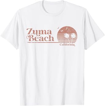 Vintage Zuma Beach California Palm Trees CA Retro T-Shirt