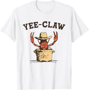 Vintage Yee Claw Yee Haw Crab Funny Crawfish Boil Season T-Shirt