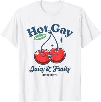 Vintage Hot Gay Summer Juicy and Fruity Gay Pride LGBTQ T-Shirt