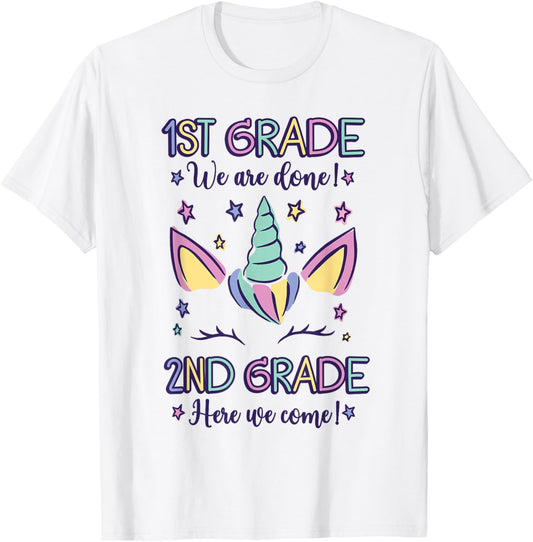 1st Grade Done 2nd Grade Here We Come 2025 Kids Back To School Tee by TeeBrew