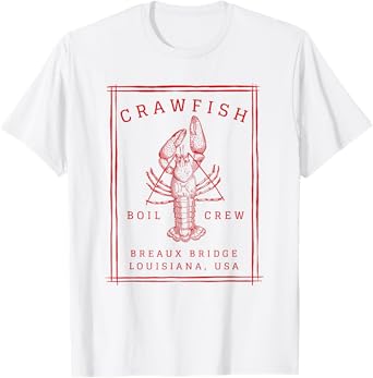 Crawfish Crew Breaux Bridge Retro Cajun Seafood Gift T-Shirt
