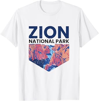 Retro Zion National Park Hiking Camper Vintage Utah Mountain T-Shirt