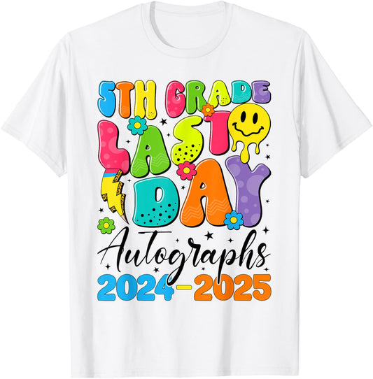 2025 Last Day Of School Autograph 5th Grade Graduation Celebration Tee by TeeBrew