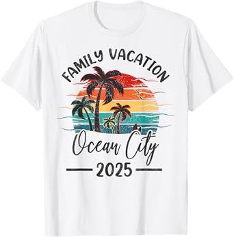 Family Vacation 2025 Summer New Jersey Ocean City Beach T-Shirt