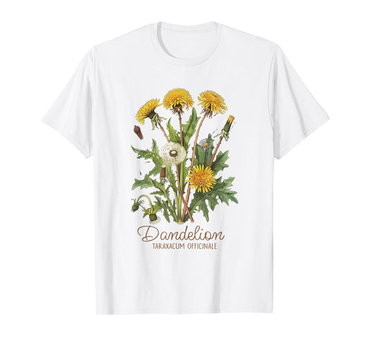Dandelion Vintage Botanical Herbalist Gardening Dandelion T-Shirt