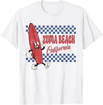 Zuma Beach California Retro Surfer Vintage Beach Men Women T-Shirt
