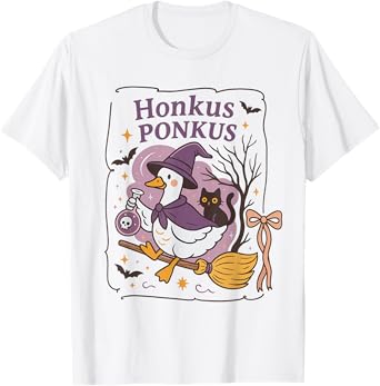 Honkus Ponkus Goose Halloween Witch Goose Silly Goose Lover T-Shirt
