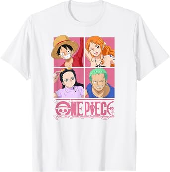 One Piece Anime Straw Hat Crew Pop Art Squares T-Shirt