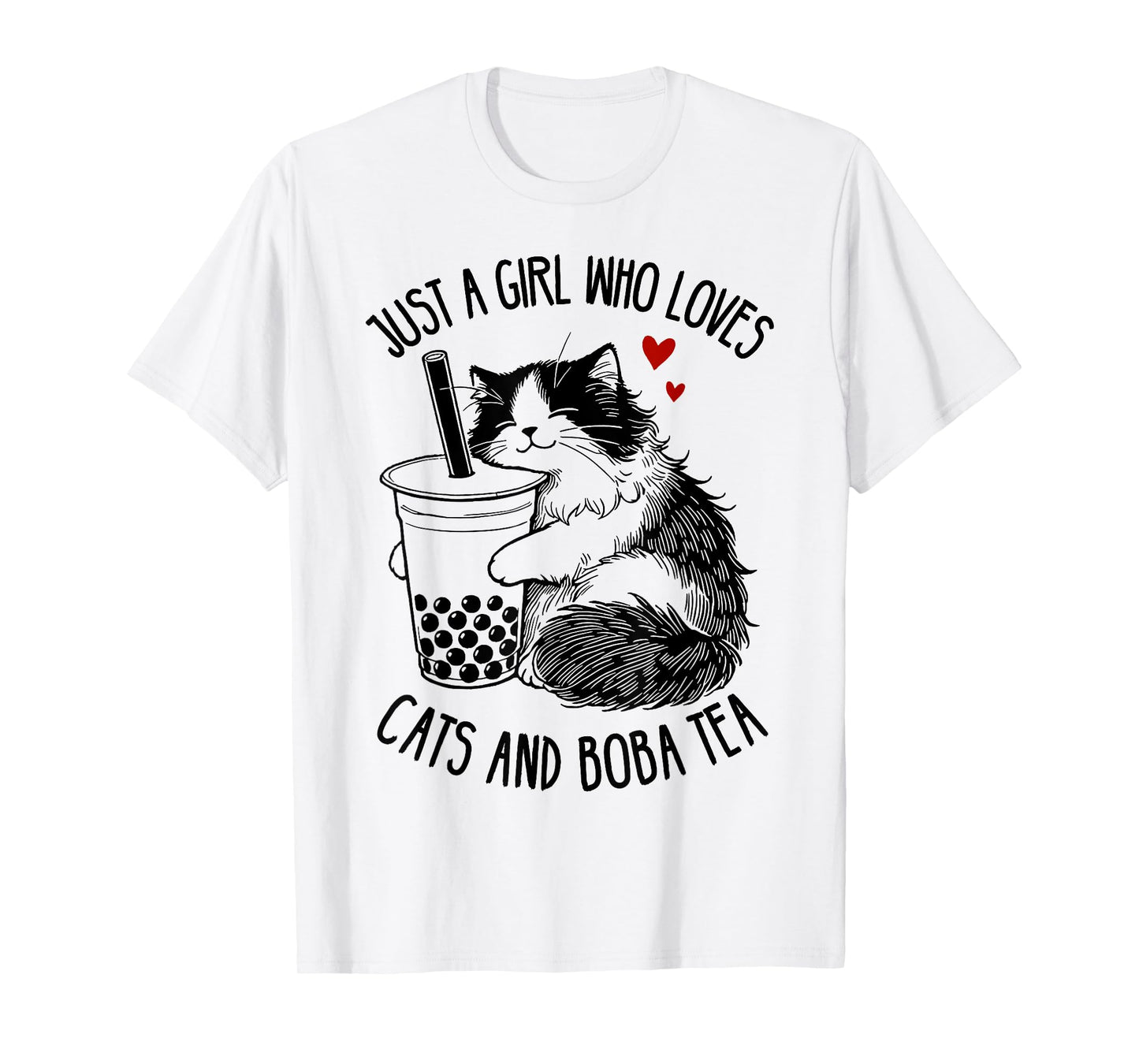 Just A Girl Who Loves Cats and Boba Tea Ragdoll Cat Lover T-Shirt