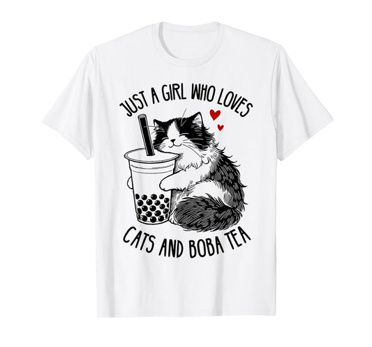 Just A Girl Who Loves Cats and Boba Tea Ragdoll Cat Lover T-Shirt