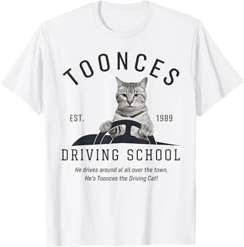 Toonces Driving School Est. 1989 - The Driving Cat Men Women Kids T-Shirt