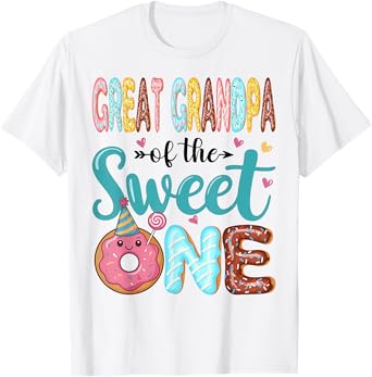Great Grandpa Of The Sweet One 1st Birthday Girl Donut Party T-Shirt