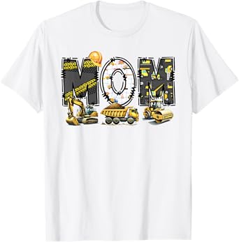 Funny Mom Construction Excavator Kids Matching Family T-Shirt
