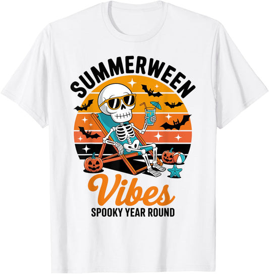 Summerween Vibes Spooky Year Round Halloween Spooky Summer T-Shirt