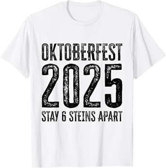 Oktoberfest 2025 6 Stein Apart Beer October Funny Drinking T-Shirt